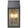1_ArtCraft Point 13 1/2" High Black 2-Light Outdoor Wall Light