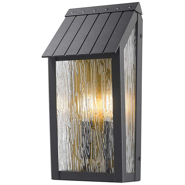 Image 2 ArtCraft Point 13 1/2" High Black 2-Light Outdoor Wall Light more views