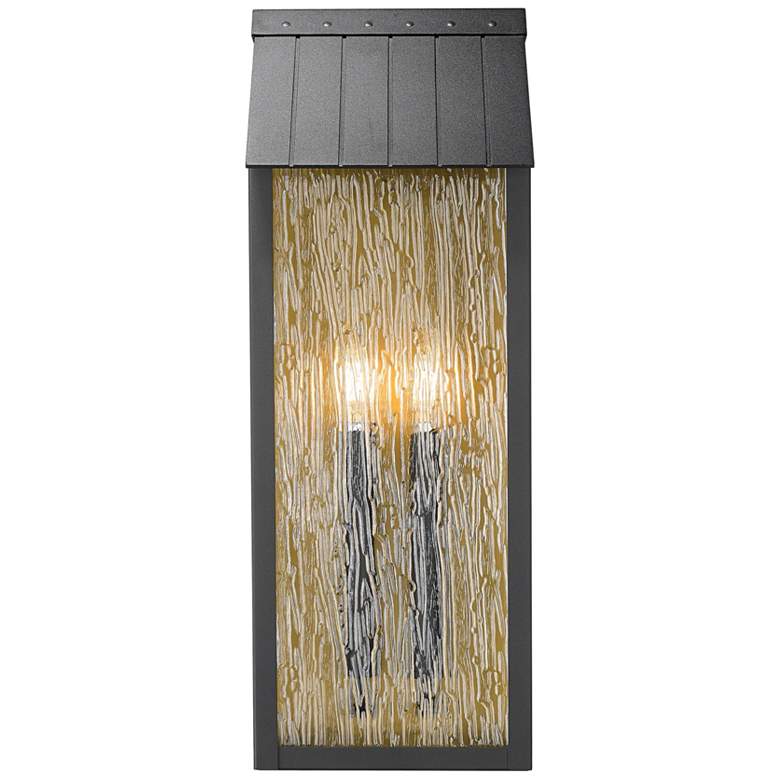 Image 1 ArtCraft Point 21 1/2" High Black 2-Light Outdoor Wall Light