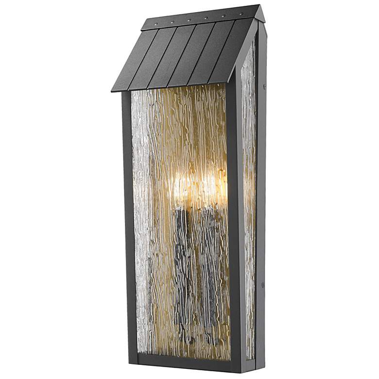 Image 2 ArtCraft Point 21 1/2" High Black 2-Light Outdoor Wall Light more views