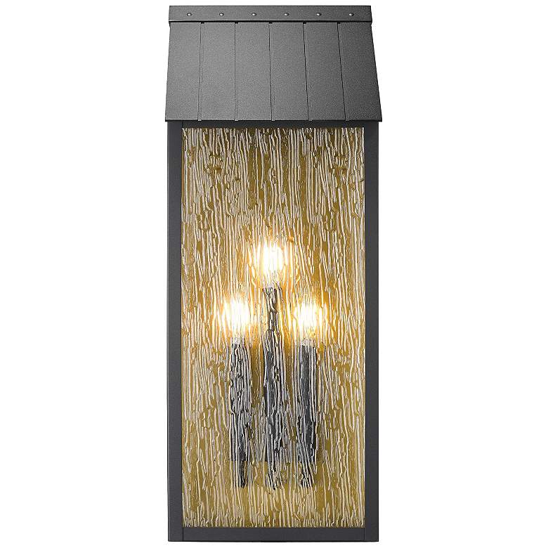 Image 1 ArtCraft Point 25 1/2" High Black 3-Light Outdoor Wall Light