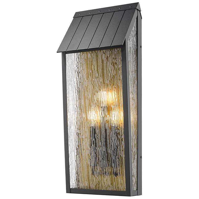 Image 2 ArtCraft Point 25 1/2" High Black 3-Light Outdoor Wall Light more views