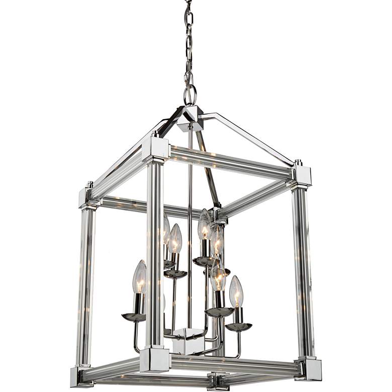Image 1 Artcraft Prince Arthur 15"W Chrome Box 8-Light Chandelier