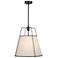 Artcraft Pullman 17" Wide Black Pendant Light w/ Linen Shade