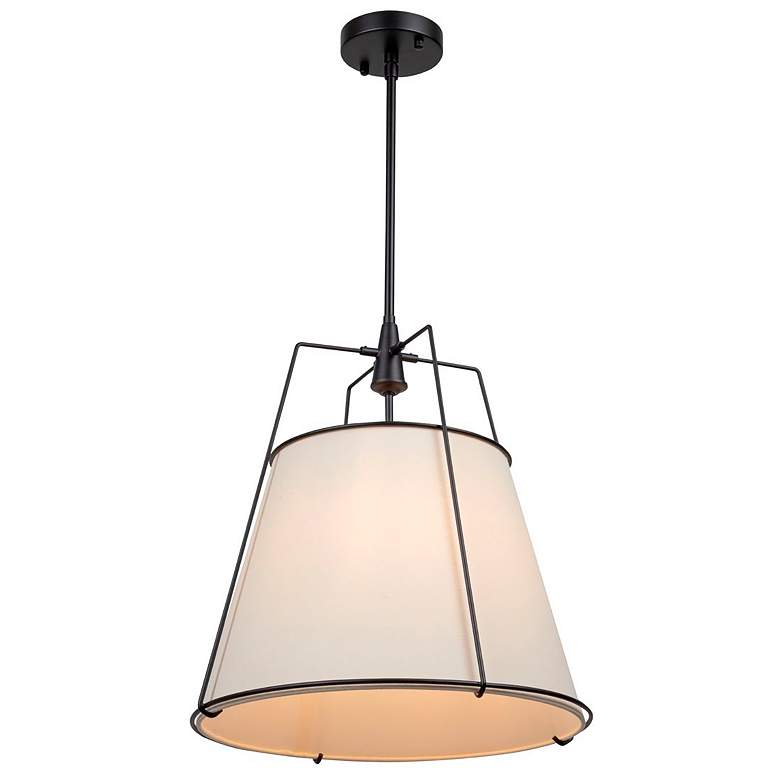 Image 3 Artcraft Pullman 17" Wide Black Pendant Light w/ Linen Shade more views
