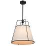 3_Artcraft Pullman 17" Wide Black Pendant Light w/ Linen Shade more views
