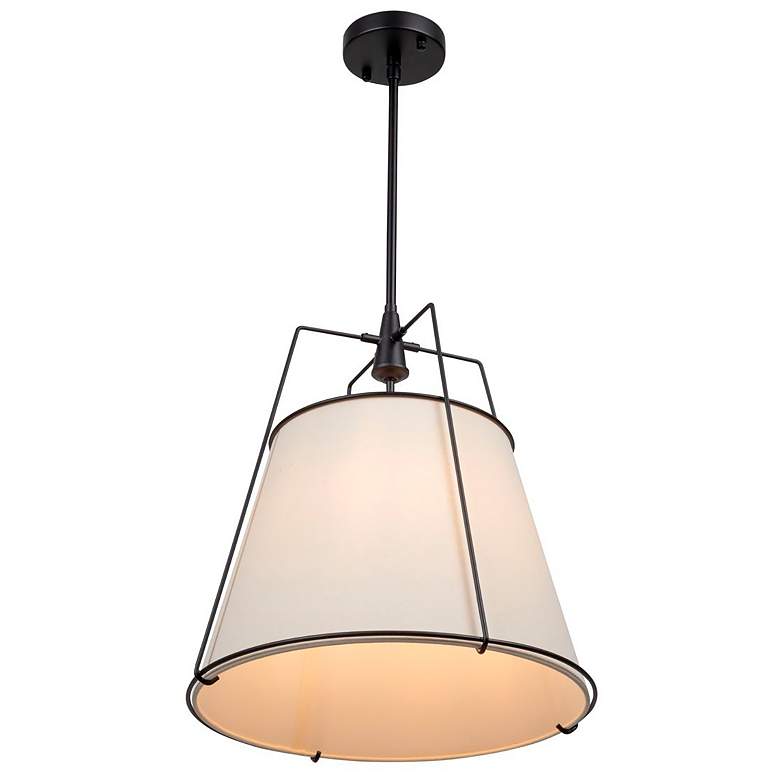 Image 4 Artcraft Pullman 17" Wide Black Pendant Light w/ Linen Shade more views