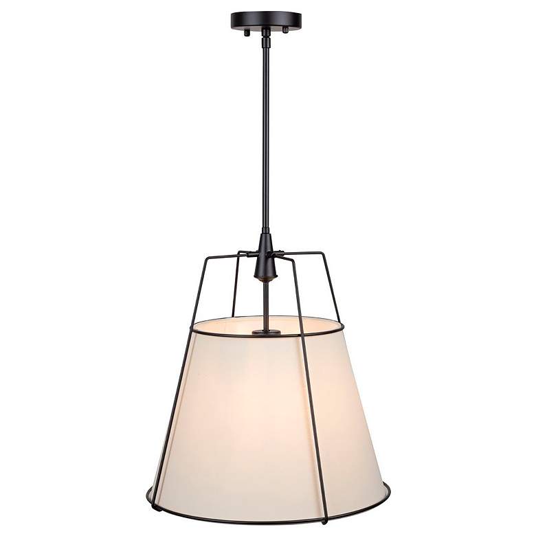 Image 5 Artcraft Pullman 17" Wide Black Pendant Light w/ Linen Shade more views