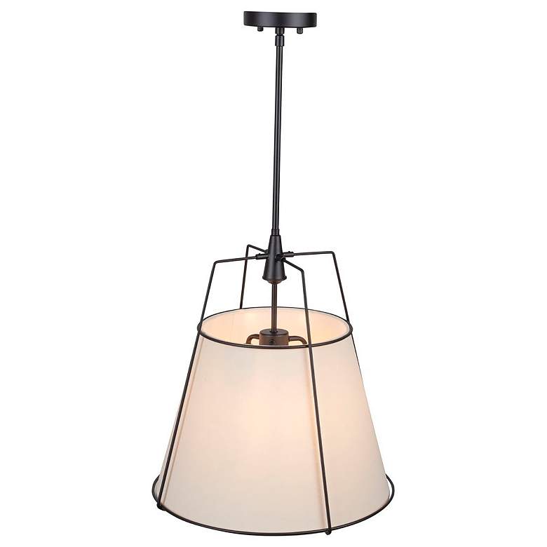 Image 6 Artcraft Pullman 17" Wide Black Pendant Light w/ Linen Shade more views