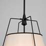 Artcraft Pullman 17" Wide Black Pendant Light w/ Linen Shade