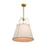 3_Artcraft Pullman 20 1/4" Wide Brass and Linen Shade Pendant Light more views