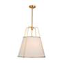 4_Artcraft Pullman 20 1/4" Wide Brass and Linen Shade Pendant Light more views
