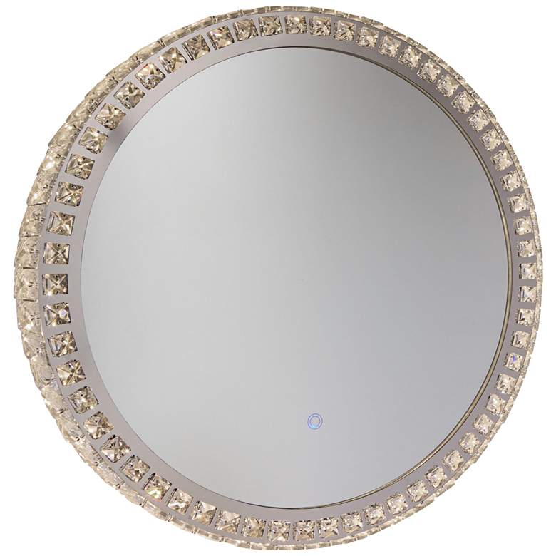 Image 1 Artcraft Reflections Crystal 24 inch Round LED Wall Mirror