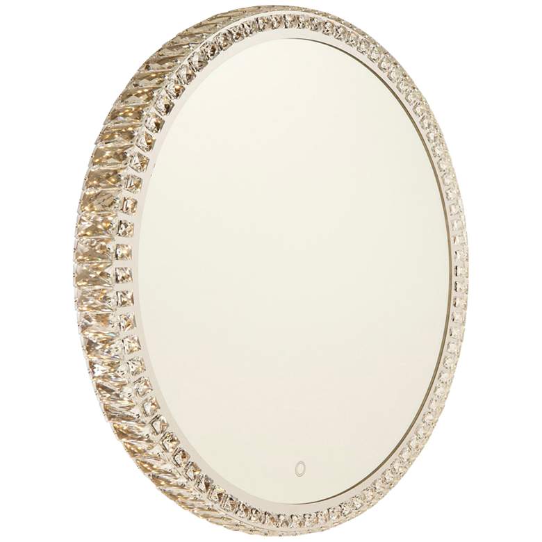 Image 1 Artcraft Reflections Crystal 31 1/2 inch Round LED Wall Mirror