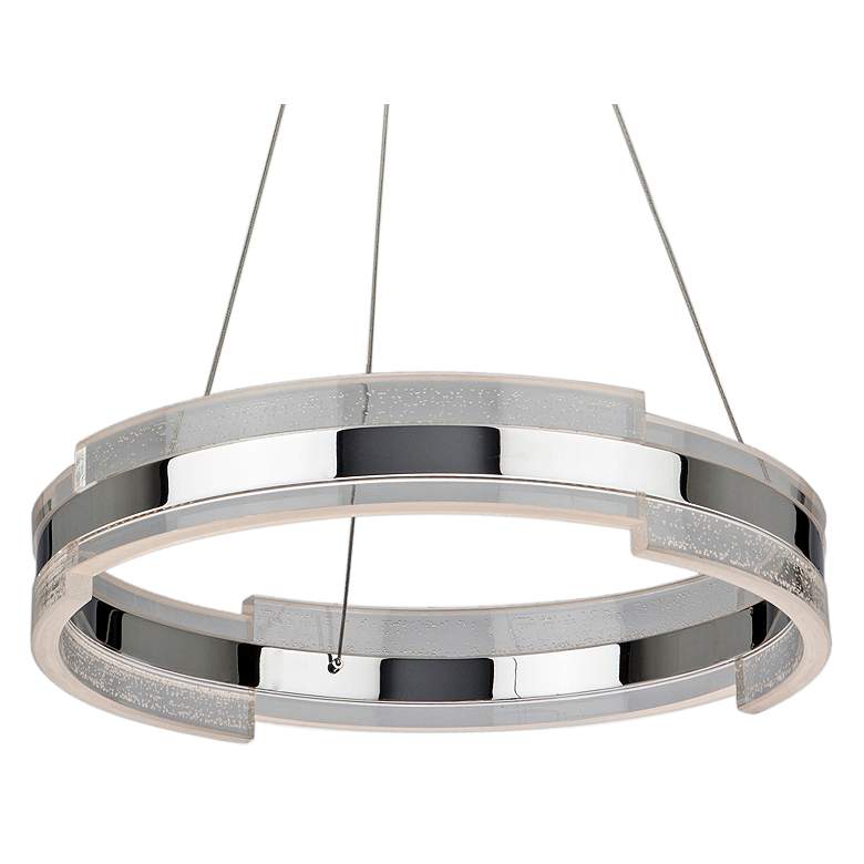 Image 1 Artcraft Saturn 24 inch Wide Chrome and Clear LED Pendant Light