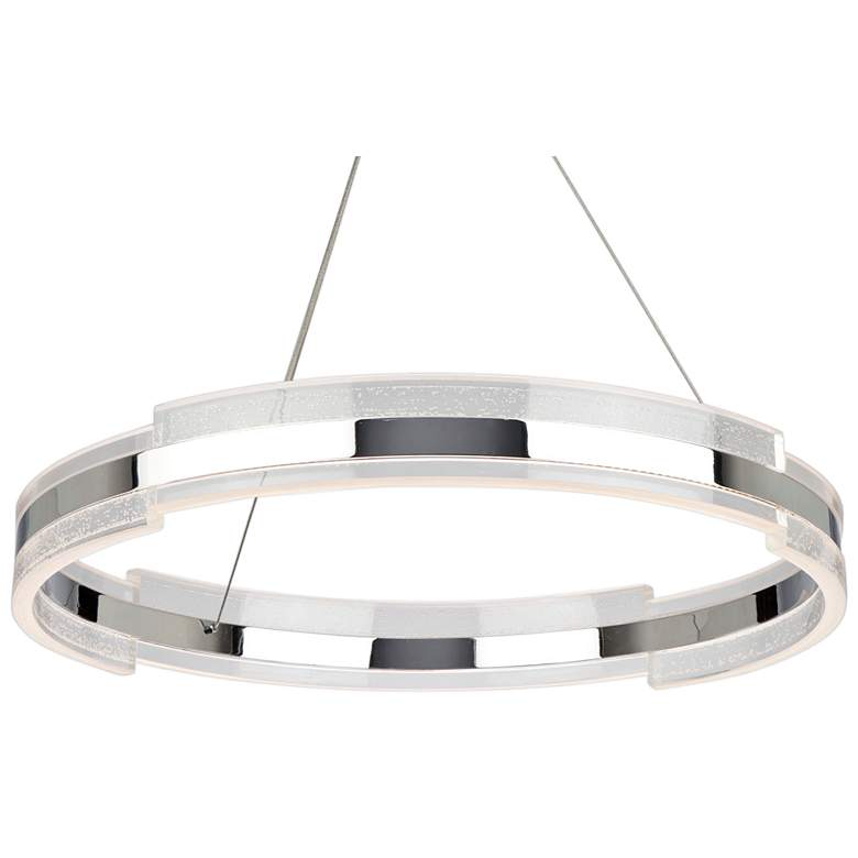 Image 1 Artcraft Saturn 28 inch Wide Chrome and Clear LED Pendant Light