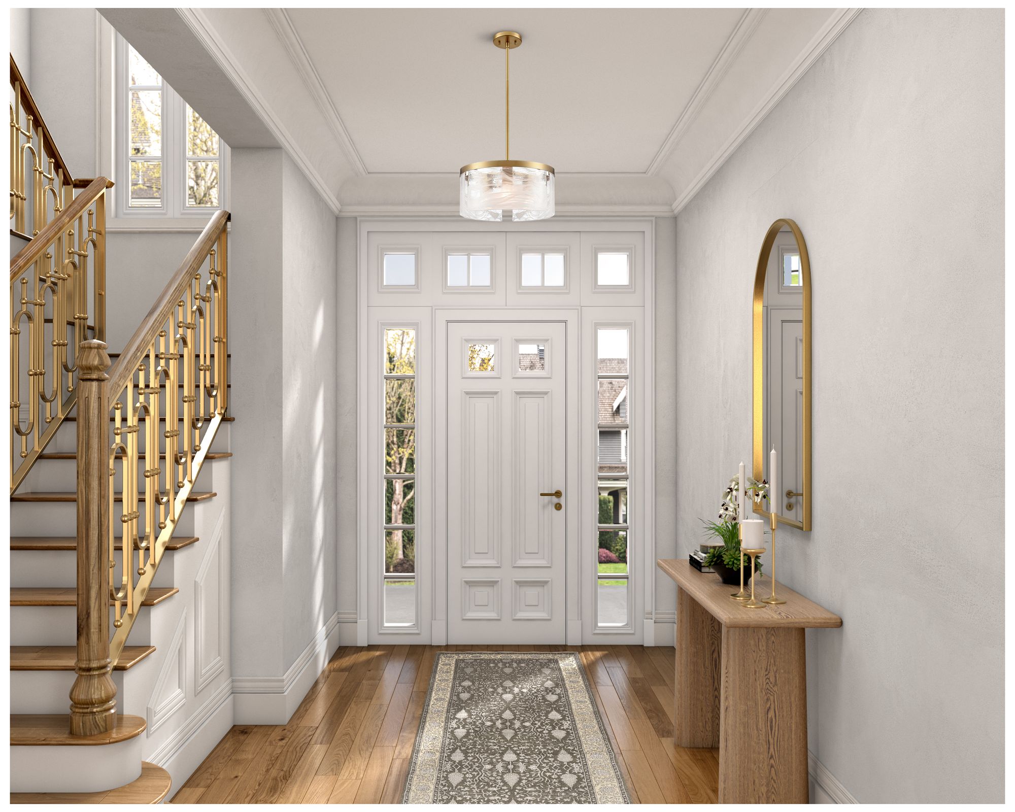 Image 6 Artcraft Skye 15" Wide Brushed Brass 3-Light Pendant more views