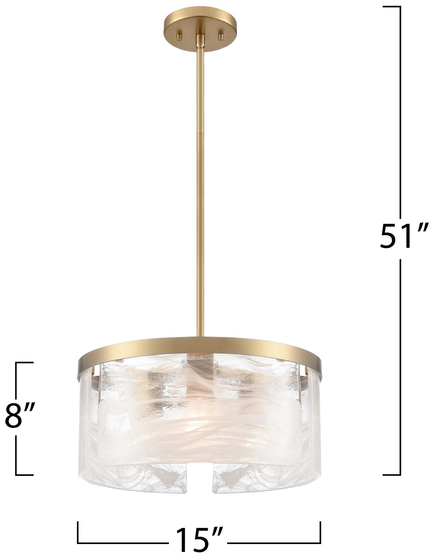 Image 7 Artcraft Skye 15" Wide Brushed Brass 3-Light Pendant more views