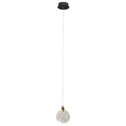 Artcraft Snowflake 6" Wide Black Brass LED Mini Pendant