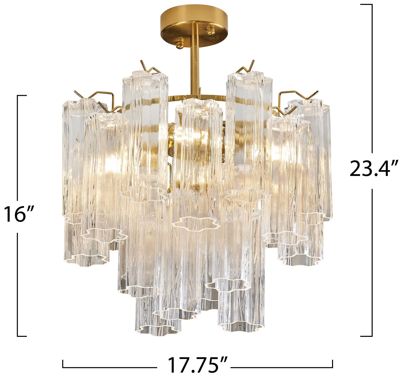 Artcraft Sophia 17 3/4"W Brass and Clear Glass Ceiling Light