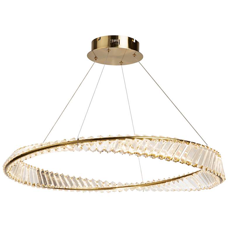 Image 2 Artcraft Stella 31 1/2" Wide Brushed Brass LED Pendant Light
