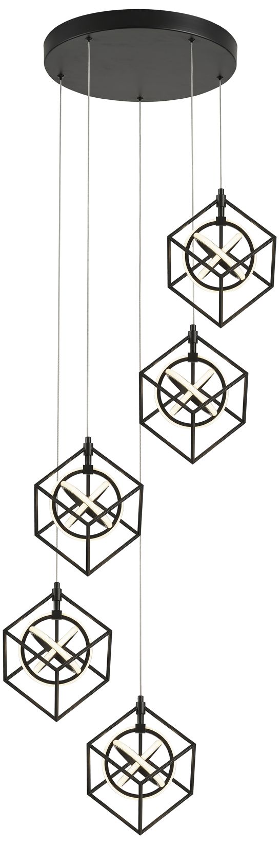 Image 2 Artcraft Tulip 9" Wide 5-Light Matte Black Modern LED Pendant more views