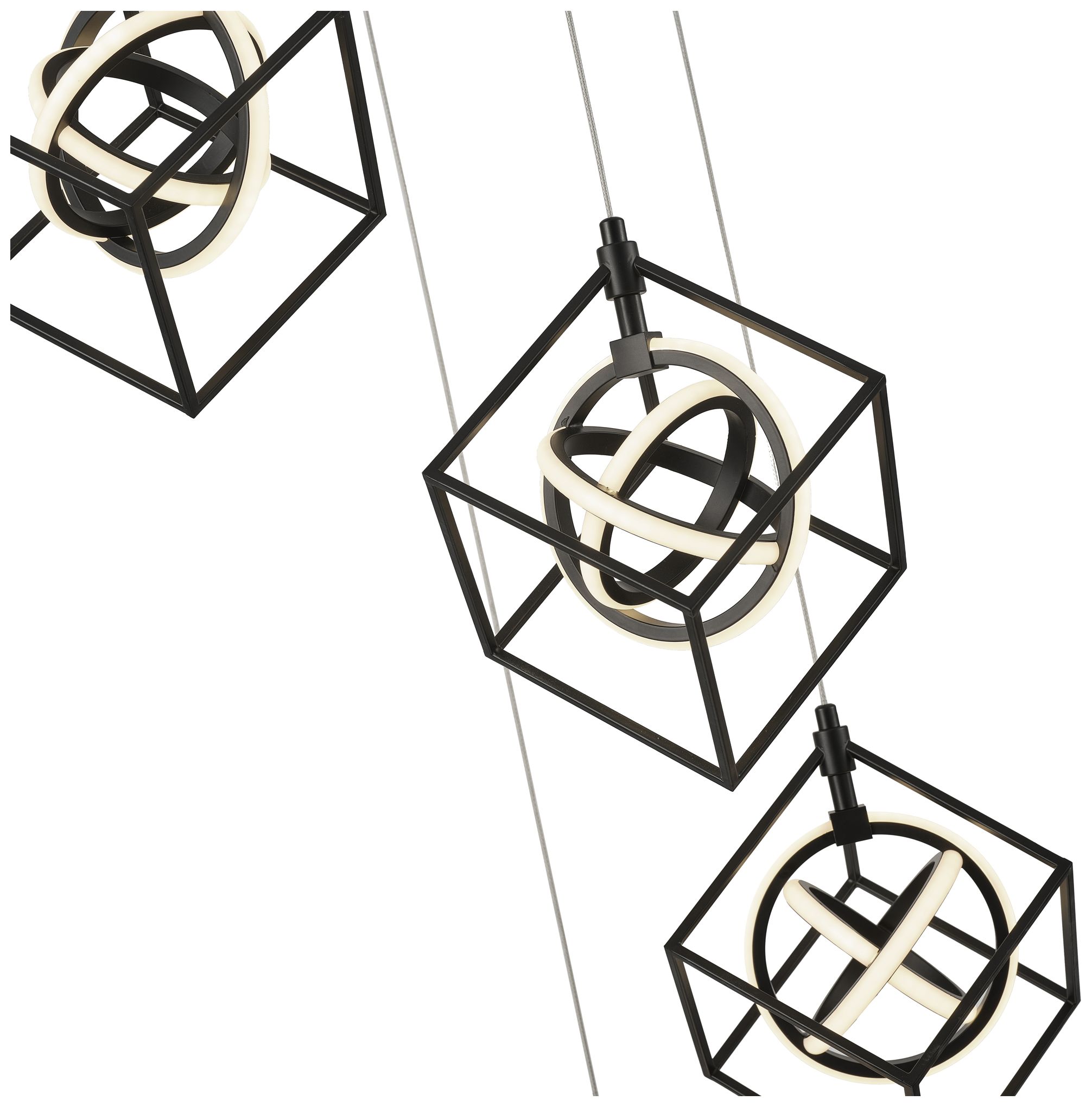 Image 4 Artcraft Tulip 9" Wide 5-Light Matte Black Modern LED Pendant more views