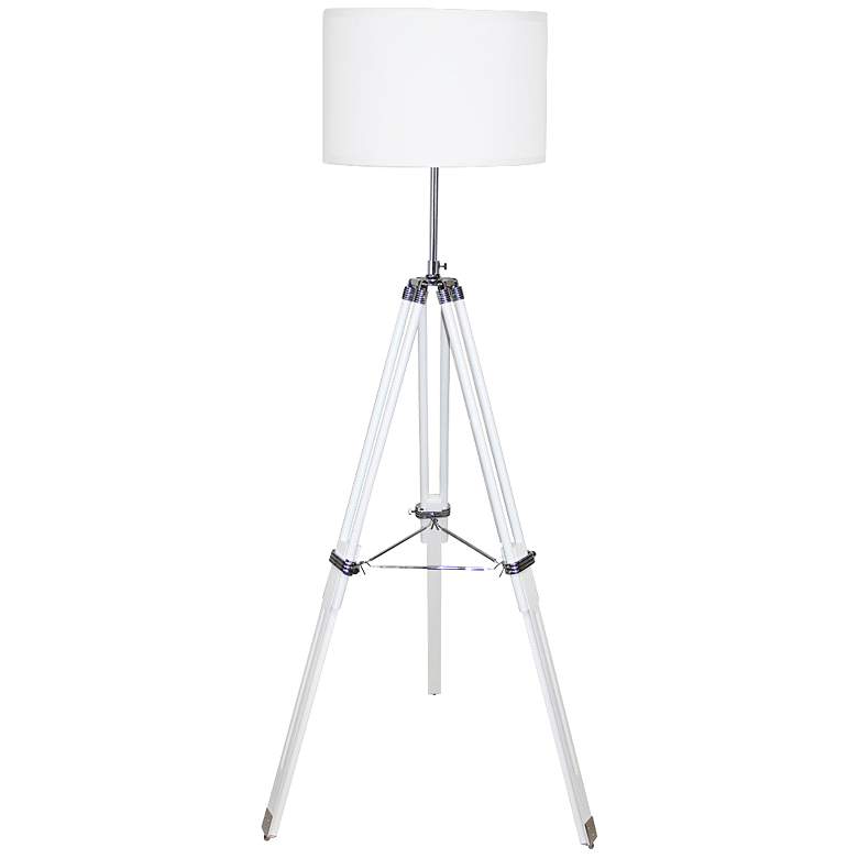 Image 1 Artech White Wood Tripod Floor Lamp