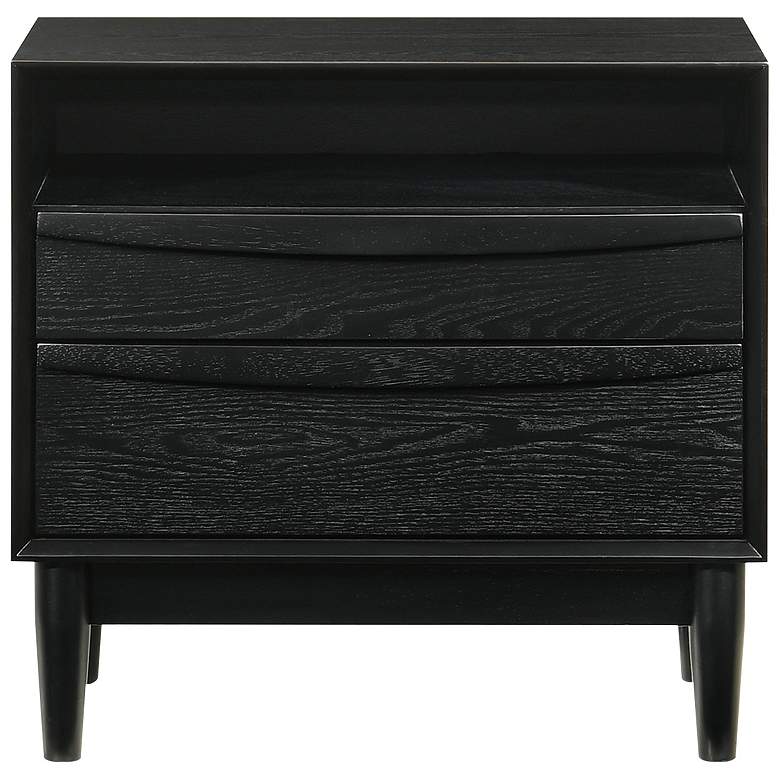 Image 1 Artemio 2 Drawer Nightstand with Shelf in Wood and Black Finish