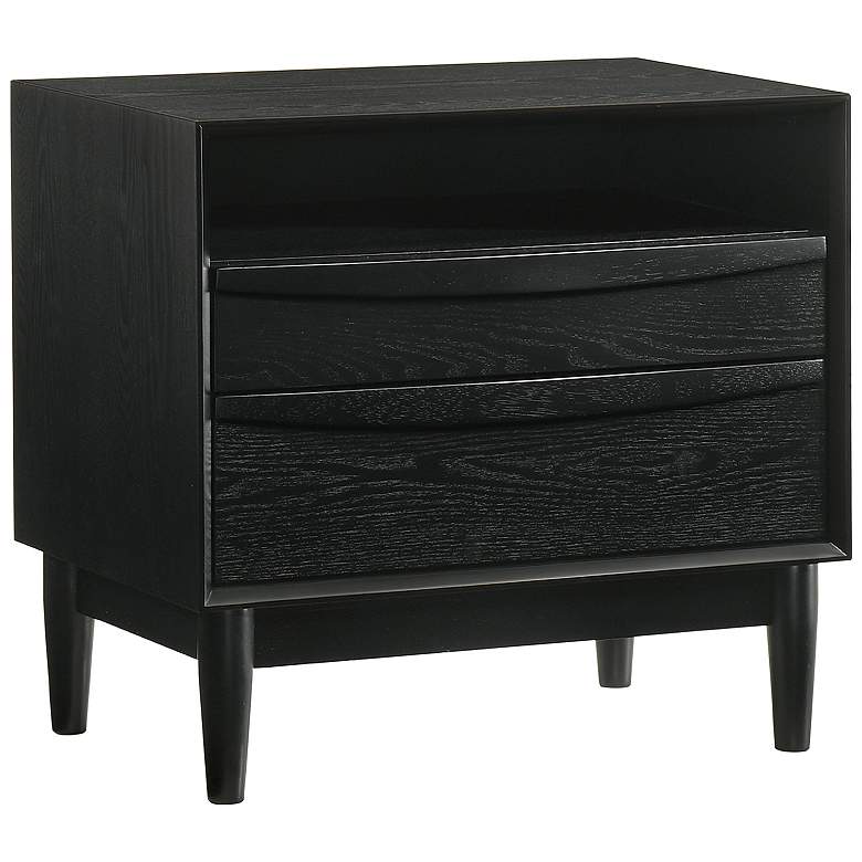 Image 2 Artemio 2 Drawer Nightstand with Shelf in Wood and Black Finish more views