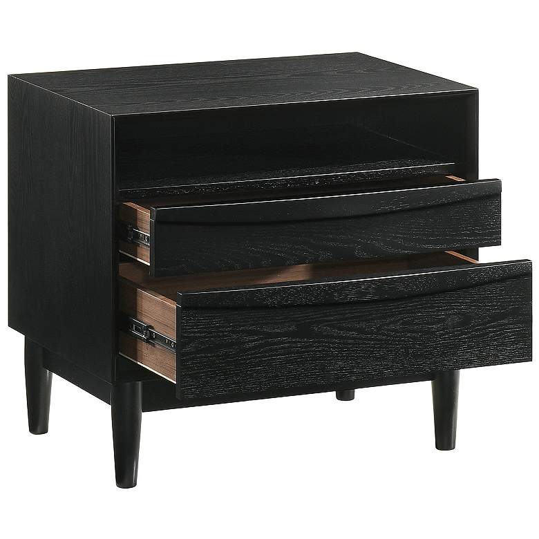 Image 3 Artemio 2 Drawer Nightstand with Shelf in Wood and Black Finish more views