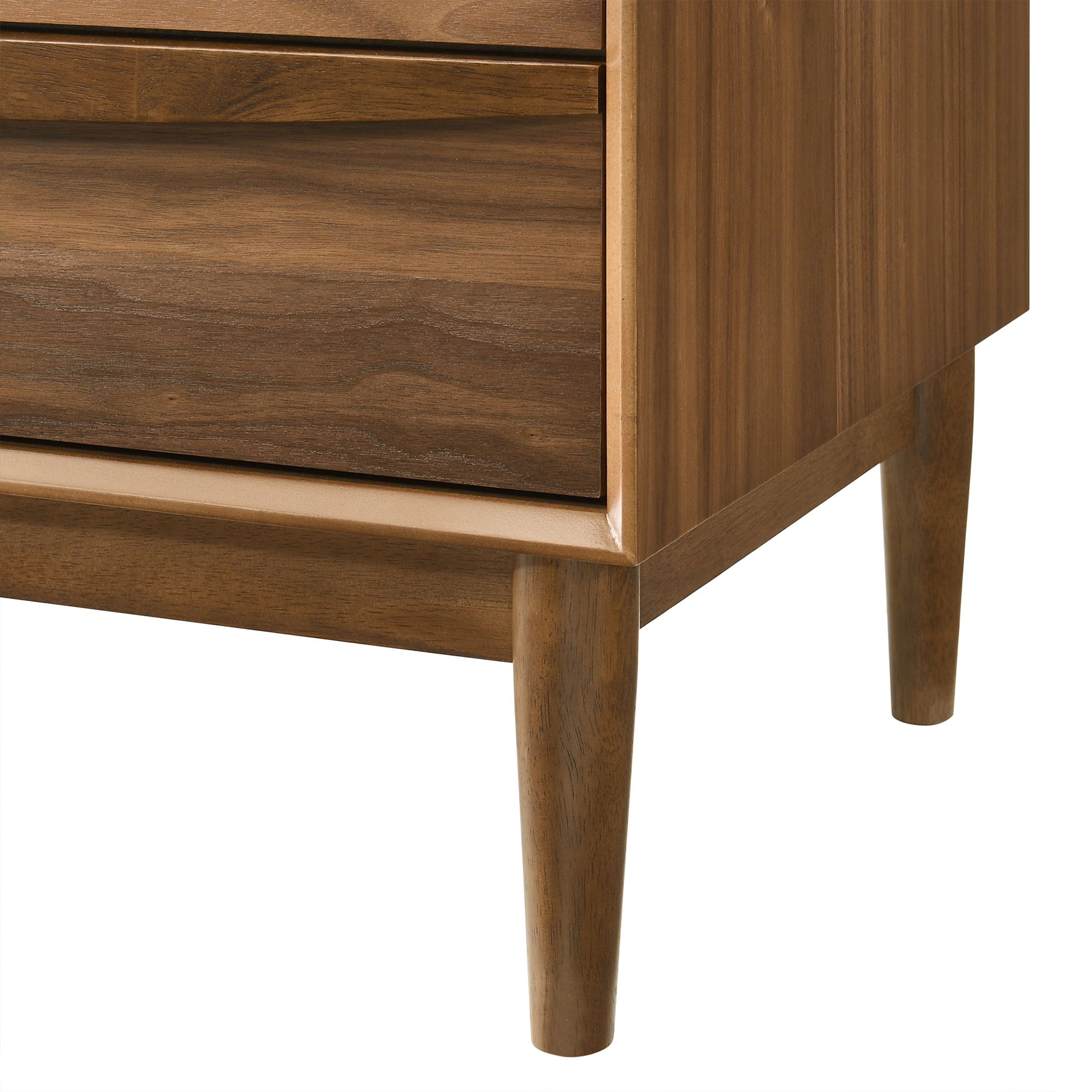 Artemio 2 Drawer Nightstand with Shelf in Wood and Walnut Finish