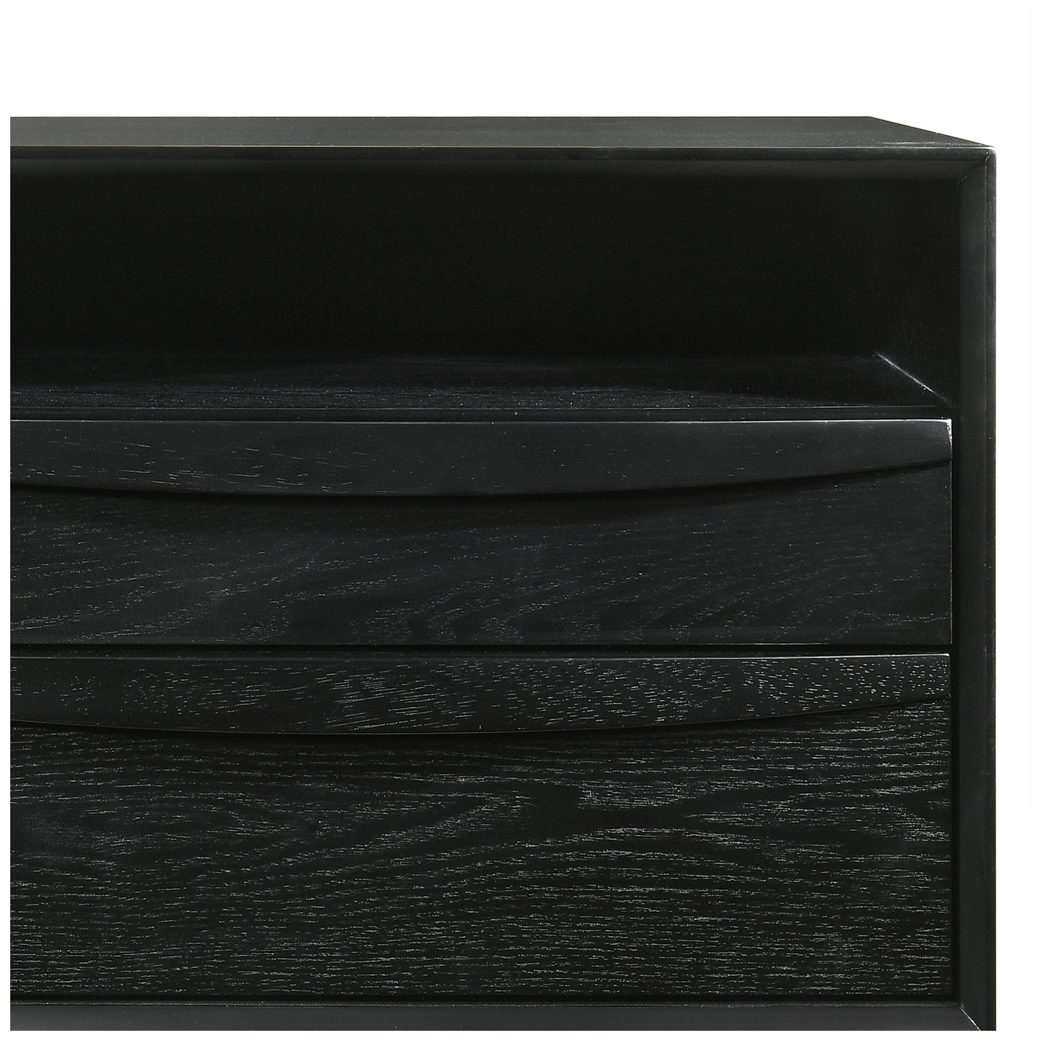 Artemio 23" Wide Black Wood 2-Drawer Nightstand