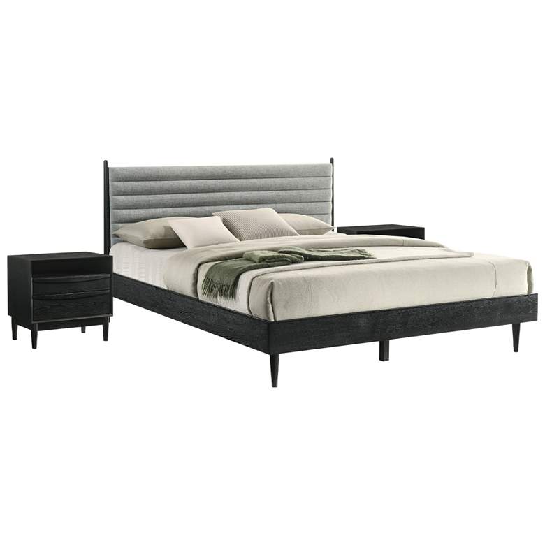 Image 1 Artemio 3 Piece King Bedroom Set in Wood and Black Finish