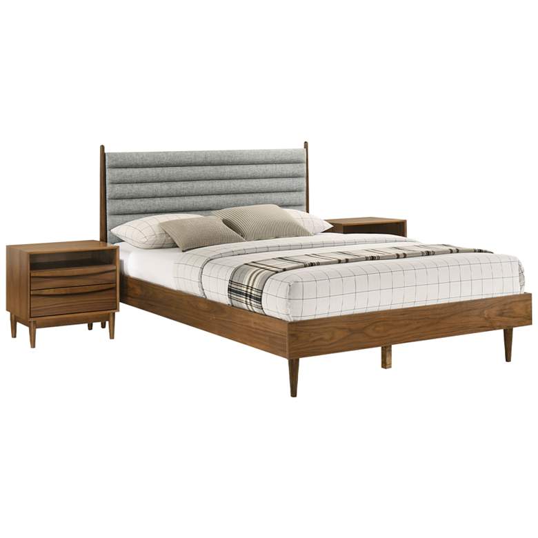 Image 1 Artemio 3 Piece Queen Bedroom Set in Wood and Walnut Finish