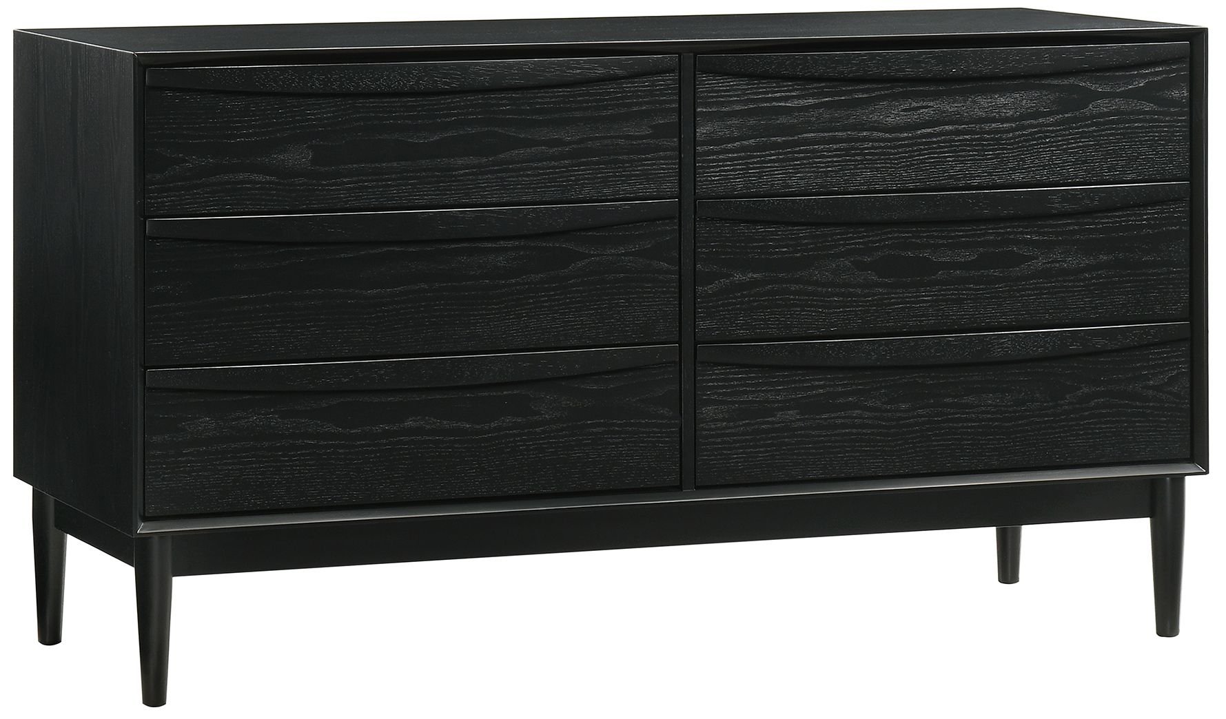 Image 2 Artemio 55" Wide Black Wood 6-Drawer Dresser more views