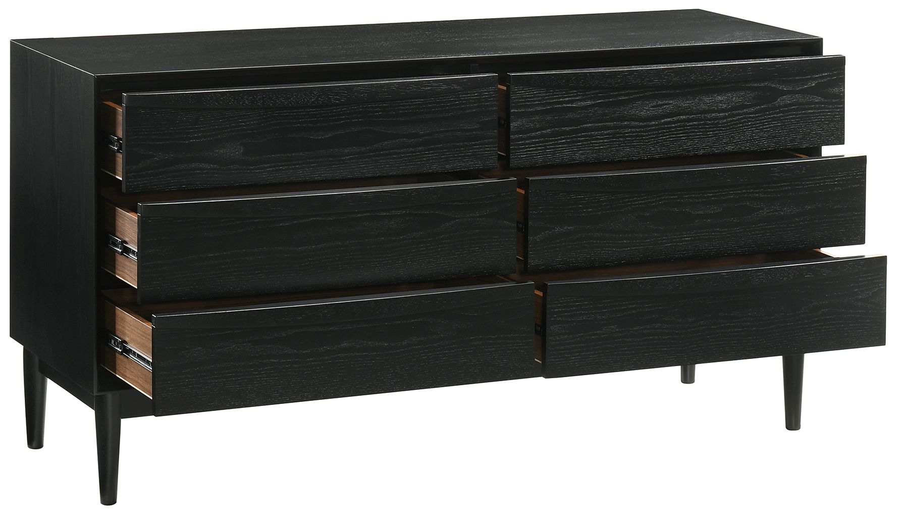 Image 3 Artemio 55" Wide Black Wood 6-Drawer Dresser more views
