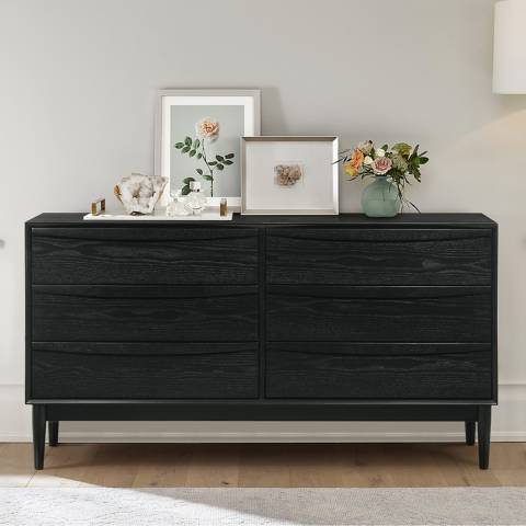 black wood 6 drawer dresser Danziar - Six Elevate your living space with tall black dresser Torrance Black 6 Drawer Dresser