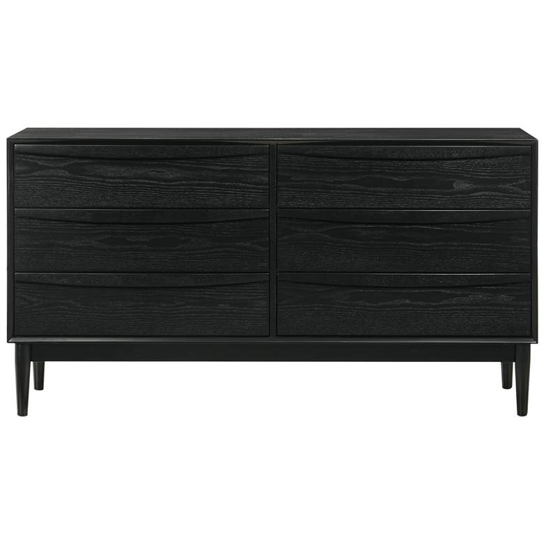 Image 1 Artemio 6 Drawer Dresser in Wood and Black Finish
