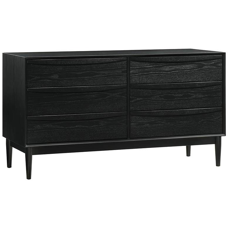 Image 2 Artemio 6 Drawer Dresser in Wood and Black Finish more views
