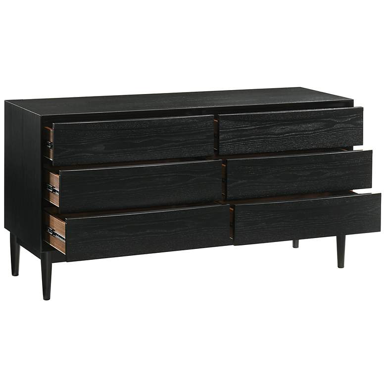 Image 3 Artemio 6 Drawer Dresser in Wood and Black Finish more views