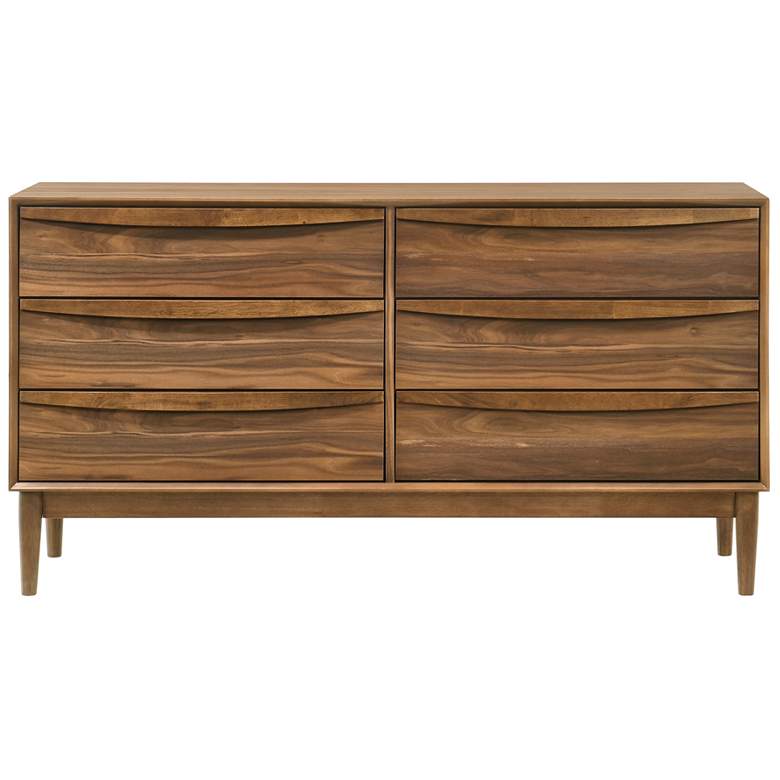 Image 1 Artemio 6 Drawer Dresser in Wood and Walnut Finish