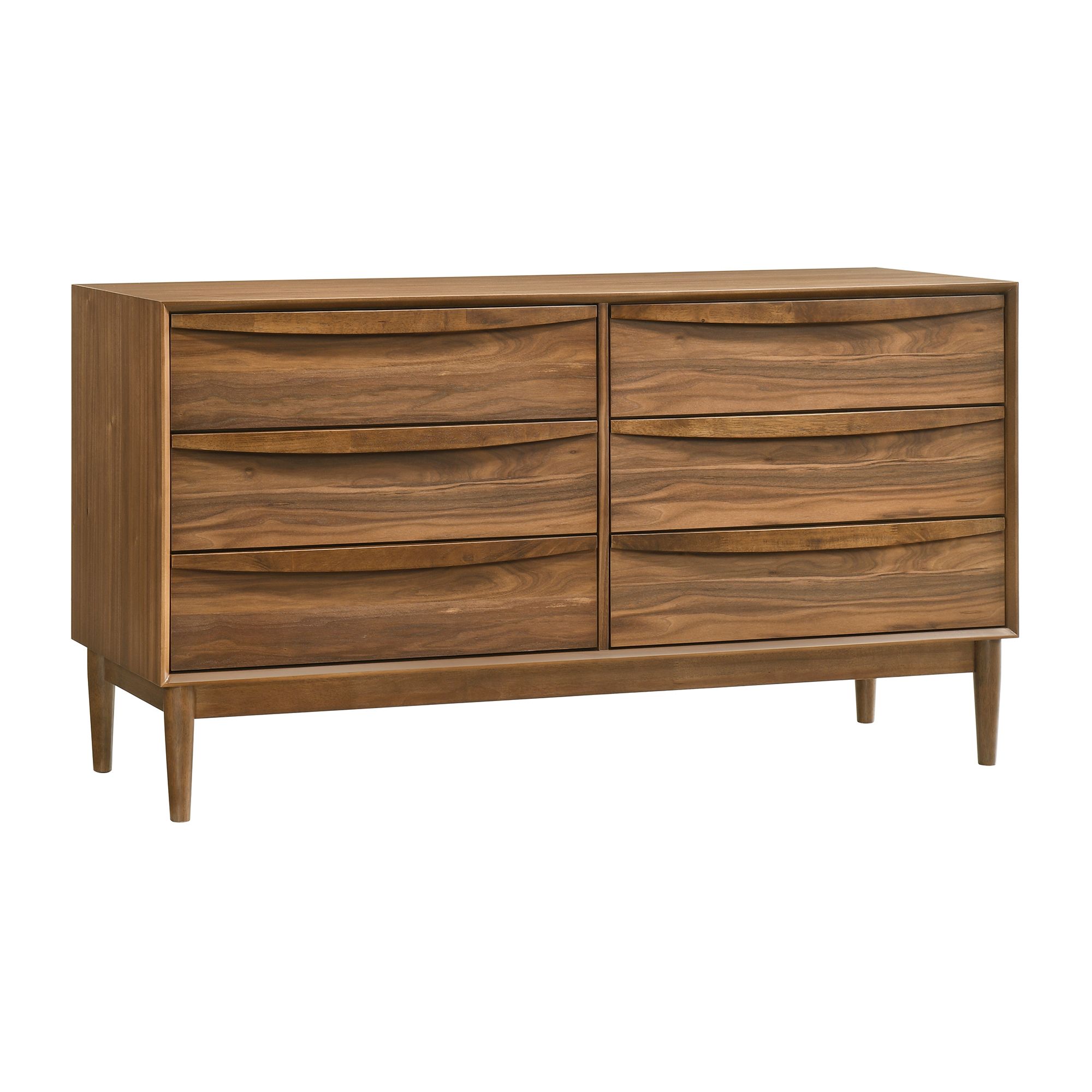 Image 3 Artemio 6 Drawer Dresser in Wood and Walnut Finish more views