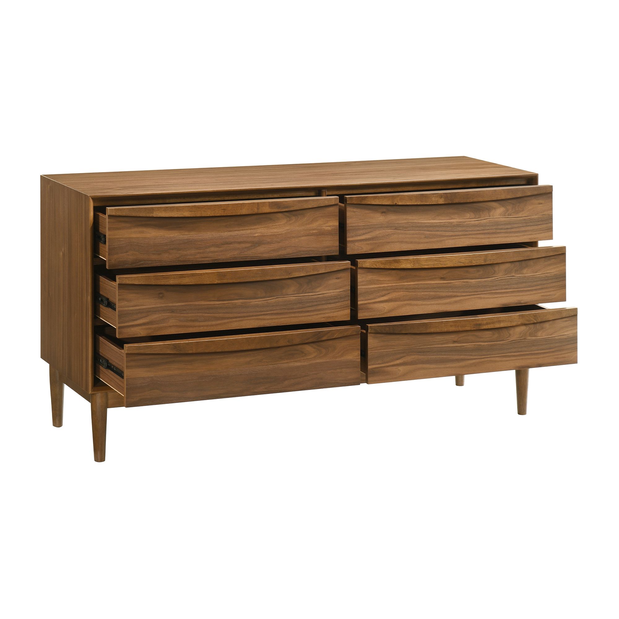 Image 4 Artemio 6 Drawer Dresser in Wood and Walnut Finish more views