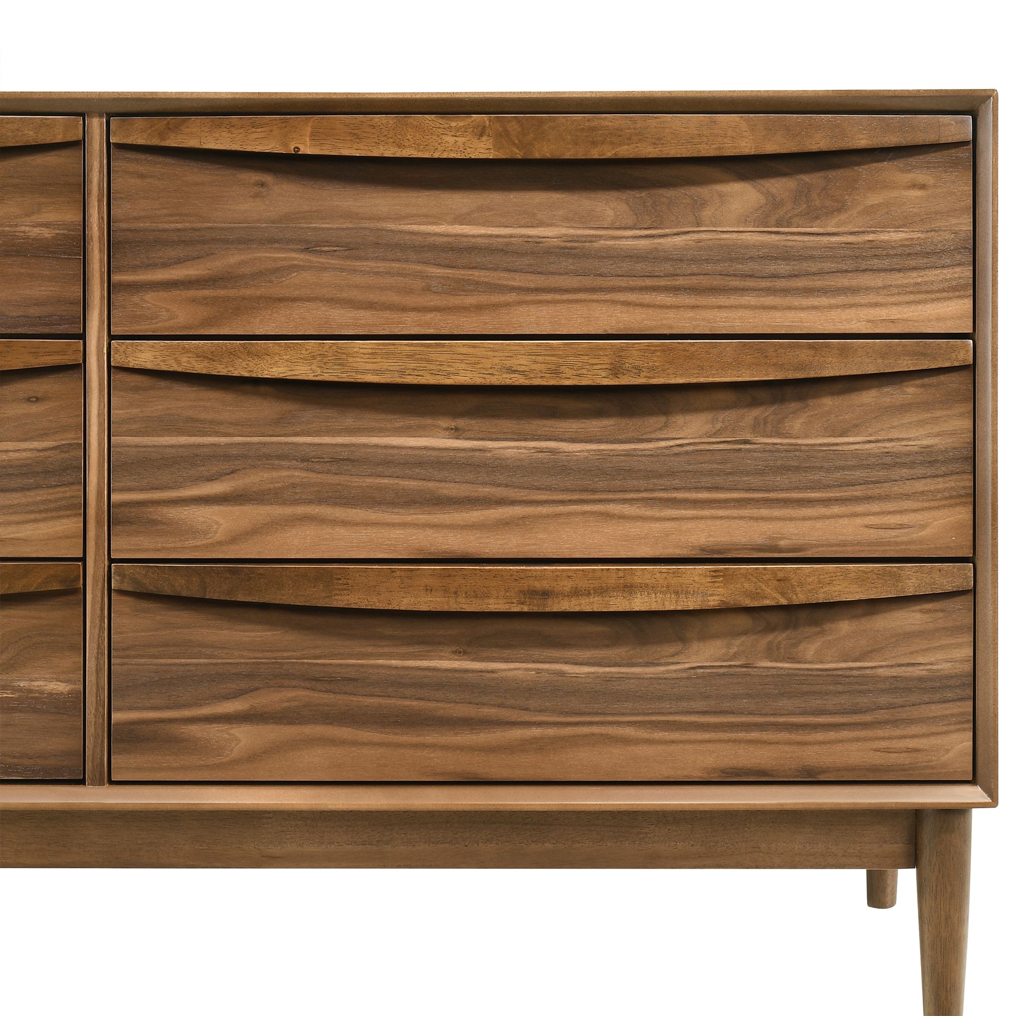 Artemio 6 Drawer Dresser in Wood and Walnut Finish