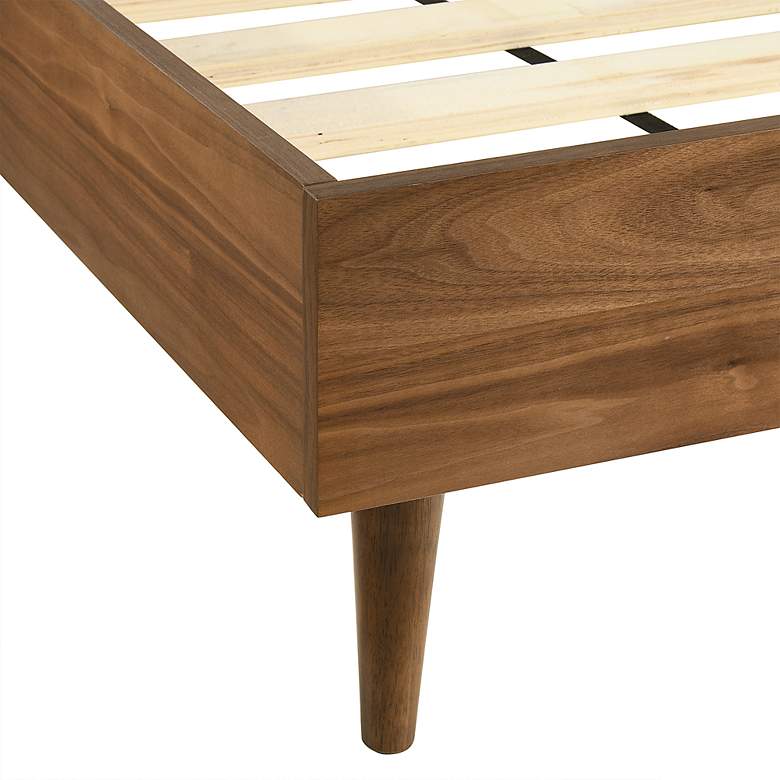 Image 6 Artemio King Platform Bed Frame in Wood and Walnut Finish more views