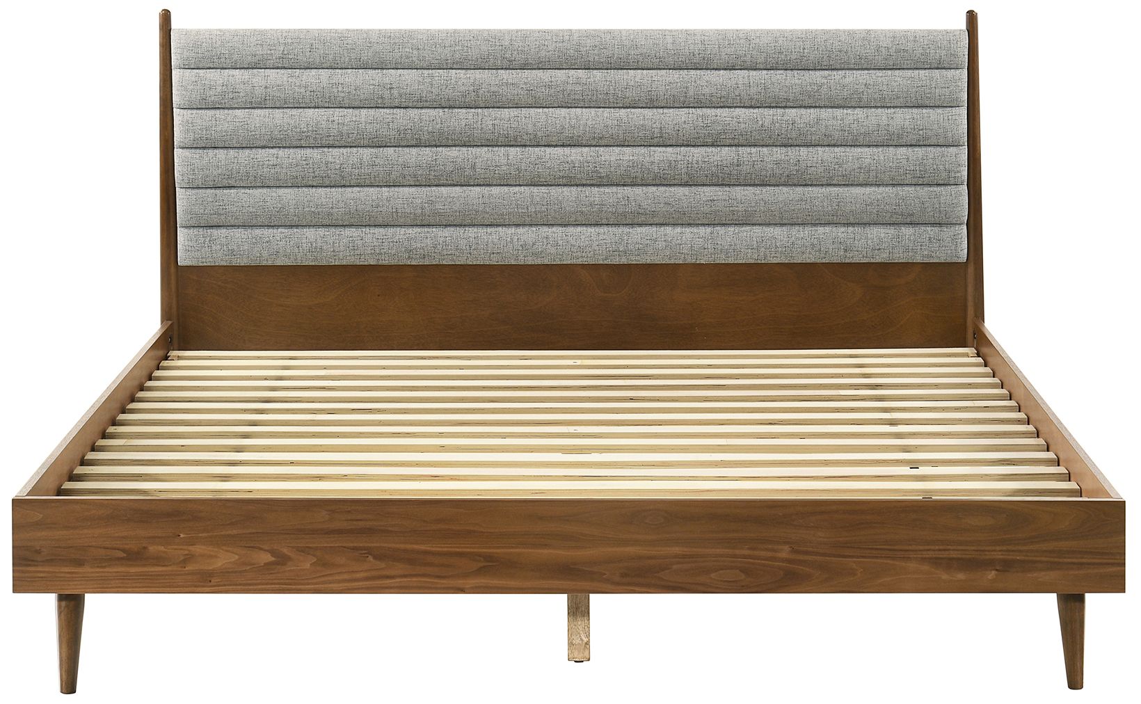 Artemio King Platform Bed Frame in Wood and Walnut Finish