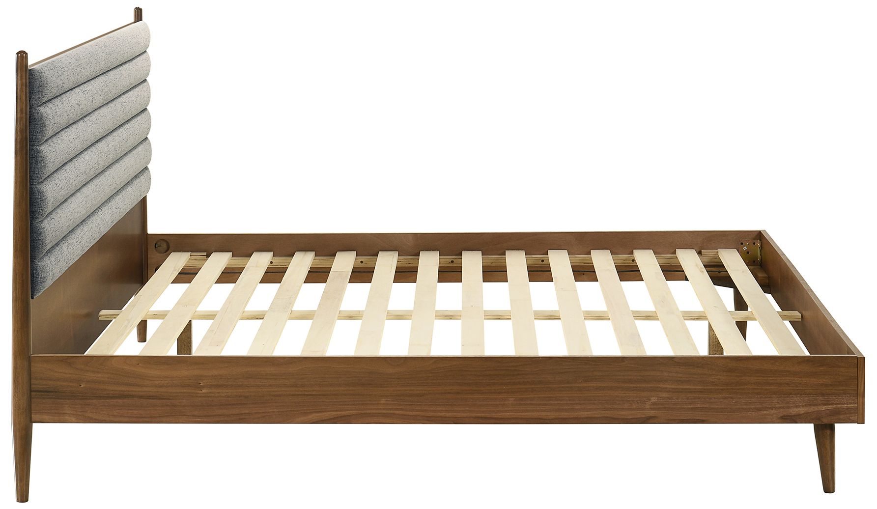 Artemio King Platform Bed Frame in Wood and Walnut Finish