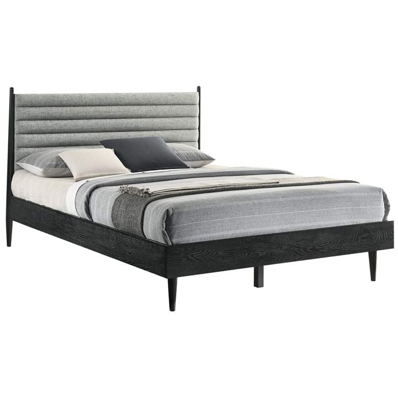 Image 1 Artemio Queen Platform Bed Frame in Wood and Black Finish