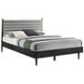 Artemio Queen Platform Bed Frame in Wood and Black Finish